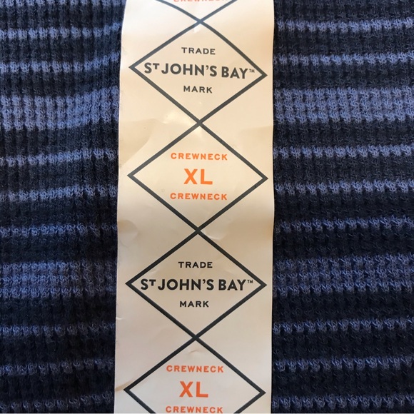 NWT St John’s Bay blue striped men’s long sleeve sweater Size XL - Picture 4 of 6